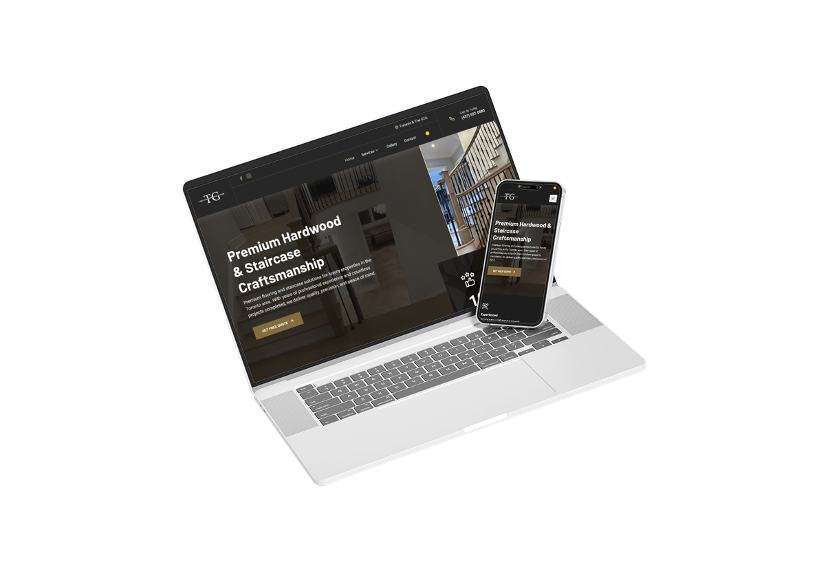 Mobile and
laptop screens for Gold Hardwood & Stair