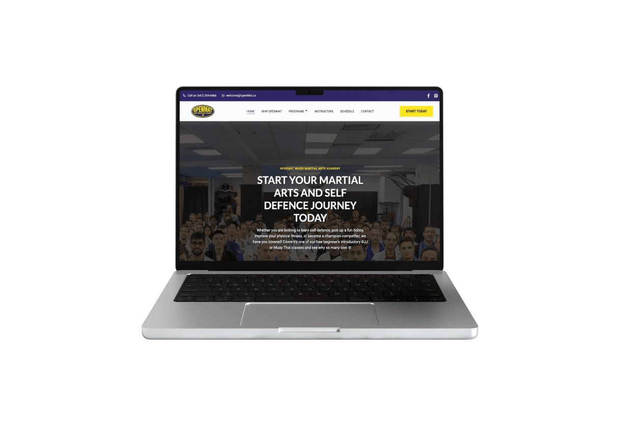 Mobile and
laptop screens for OpenMat MMA